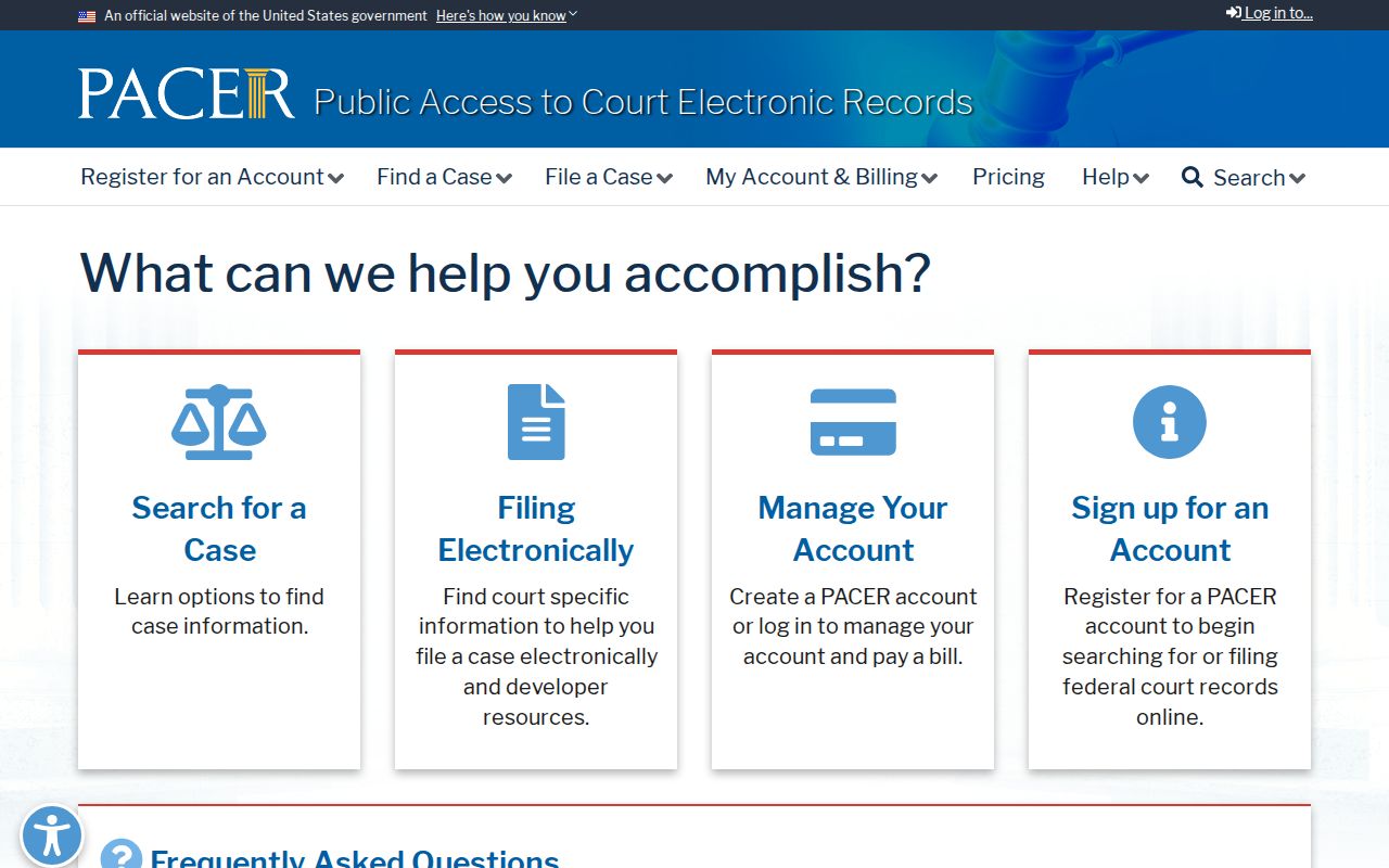 Gardena resident lookup federal PACER case search