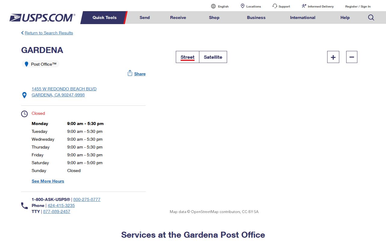 Gardena ZIP code directory Gardena Post Office 90247 details